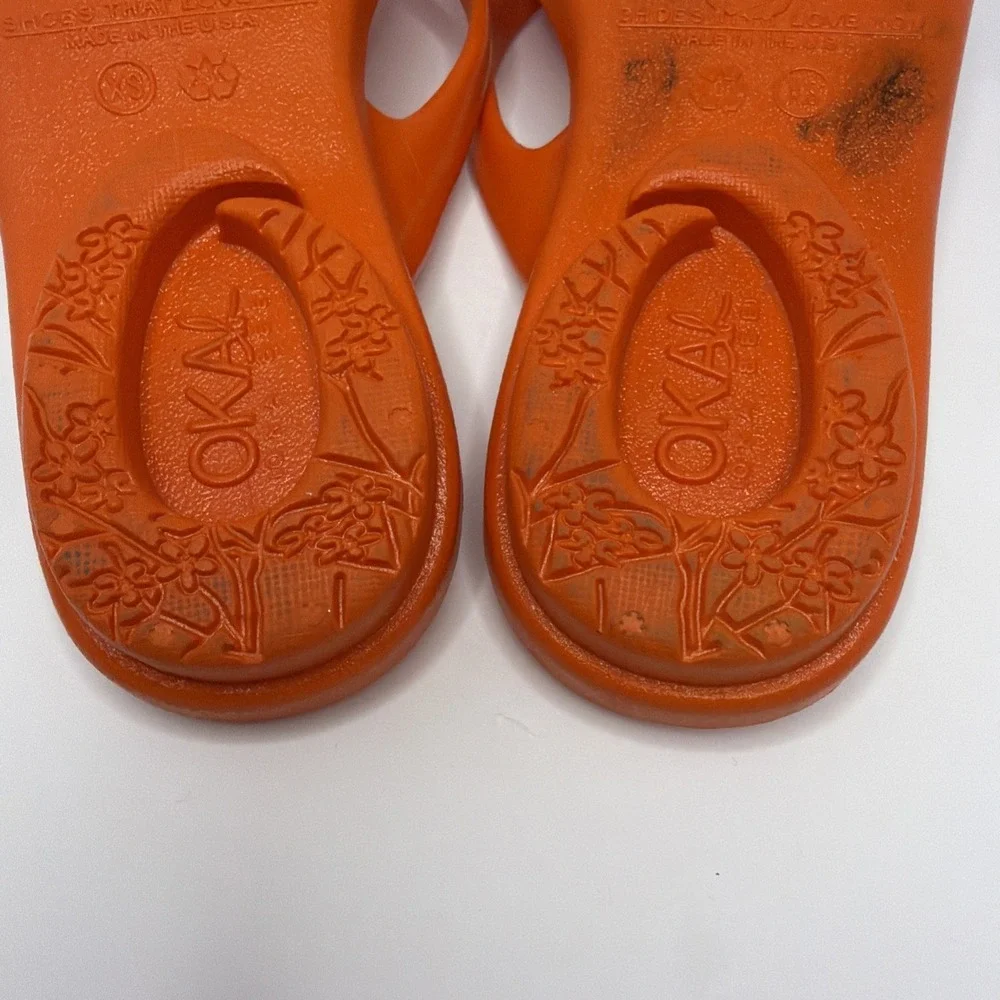 Oka B Sandal Flip Flop Thong‎ Orange Xs Kids 3-4 Costal Beach Vacation Spring